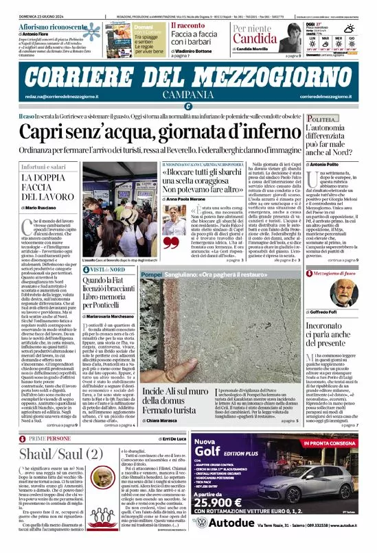 Prima-pagina-corriere del mezzogiorno-del-2024-06-23